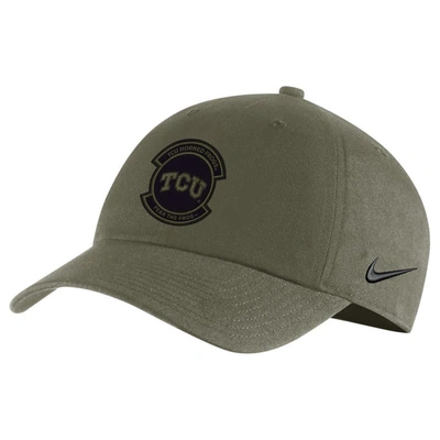 Nike Olive Tcu Horned Frogs Military Pack Heritage86 Adjustable Hat