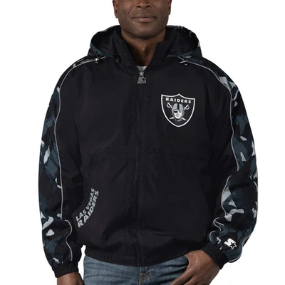 Starter Black Las Vegas Raiders Thursday Night Gridiron Full-zip Hoodie