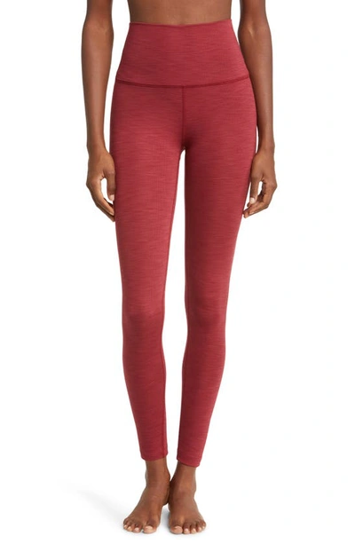 Beyond Yoga Heather High Waist Rib Leggings In Rosewood Heather Rib