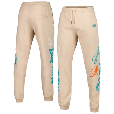 The Wild Collective Unisex  Cream Miami Dolphins Heavy Block Graphic Jogger Pants