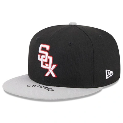 New Era Men's  Black, Gray Chicago White Sox On Deck 59fifty Fitted Hat In Black,gray