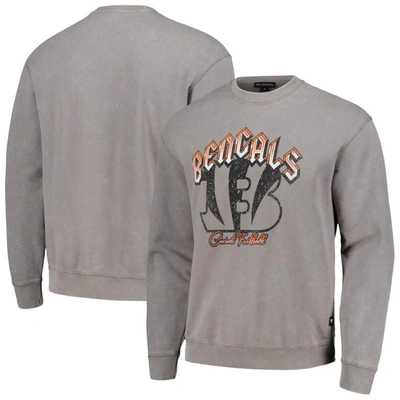 The Wild Collective Unisex   Grey Cincinnati Bengals Distressed Pullover Sweatshirt