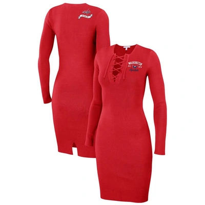 Wear By Erin Andrews Red Washington Capitals Lace-up Dress