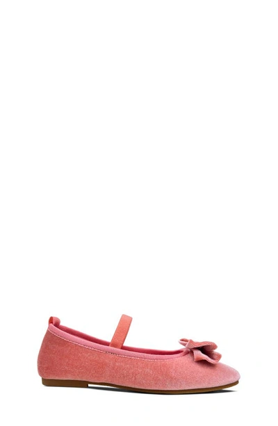 Yosi Samra Kids' Miss Emory Satin Mary Jane Flat In Pink Velvet