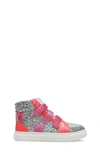 Yosi Samra Kids' Miss Hannah Sequin High Top Sneaker In Pink / Silver