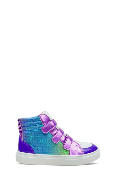 Yosi Samra Kids' Miss Hannah Sequin High Top Sneaker In Purple Multi