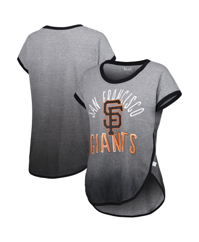 Touché Women's Touch Gray And Black San Francisco Giants Home Run Tri-blend Short Sleeve T-shirt In Gray,black