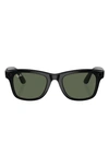 Ray Ban 53mm Wayfarer Smart Sunglasses In Shiny Black