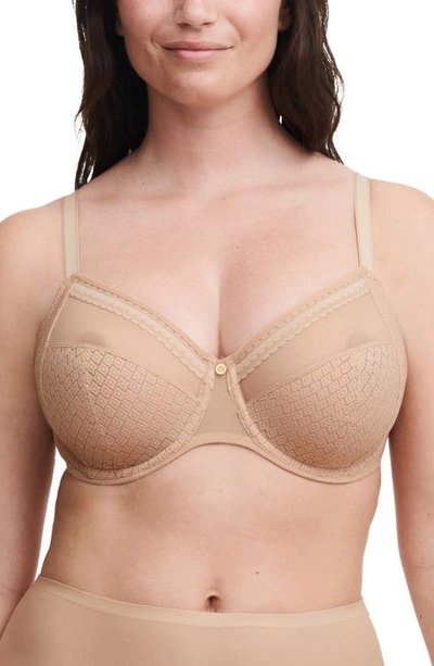Chantelle Lingerie Lucie Lace Full Coverage Underwire Bra In Clay Nude