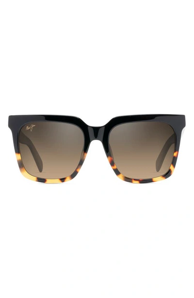 Maui Jim Rooftops 54mm Polarizedplus2® Square Sunglasses In Brown