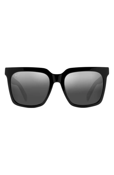 Maui Jim Rooftops 54mm Polarizedplus2® Square Sunglasses In Black