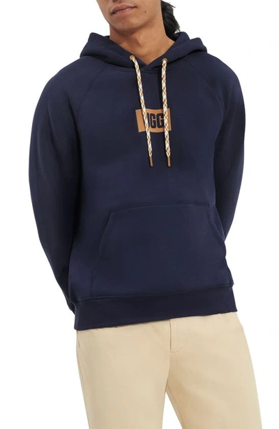 Ugg Plate Logo Hoodie In Navy