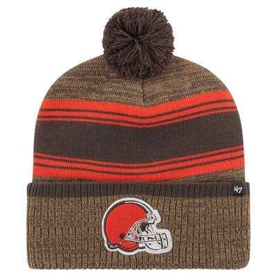 47 ' Brown Cleveland Browns Fadeout Cuffed Knit Hat With Pom