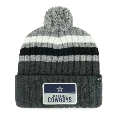 47 ' Gray Dallas Cowboys Stack Cuffed Knit Hat With Pom