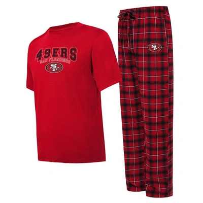 Concepts Sport Scarlet/black San Francisco 49ers Arctic T-shirt & Pajama Pants Sleep Set