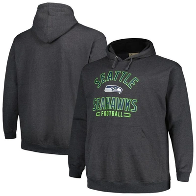 Fanatics Branded Heather Charcoal Seattle Seahawks Big & Tall Pullover Hoodie