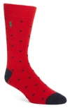 Polo Ralph Lauren Dot Pattern Socks In Red