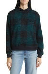 Beachlunchlounge Tavia Check Mock Neck Sweater In Jaded Storm