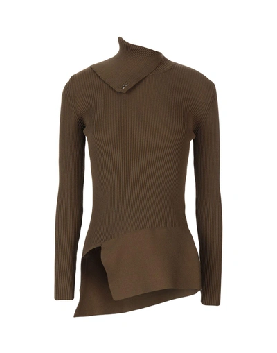 Space Style Concept Turtleneck In Military Green