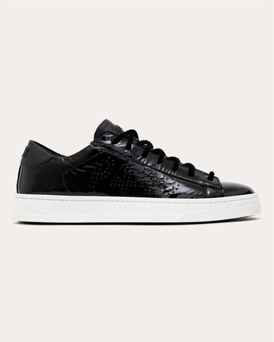 P448 Jack Patent Leather Sneakers In Black
