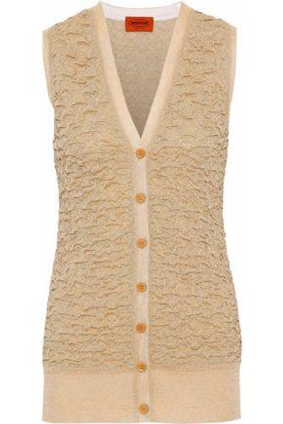Missoni Woman Metallic Cloqué-knit Vest Cream
