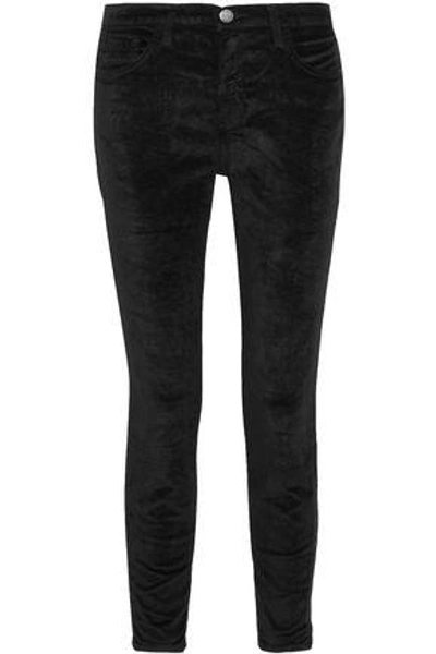 Current Elliott Current/elliott Woman The Stiletto Velvet Slim-leg Pants Black