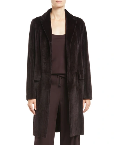 The Row Doman Notched-lapel Hook-front Mink Fur Jacket In Burgundy