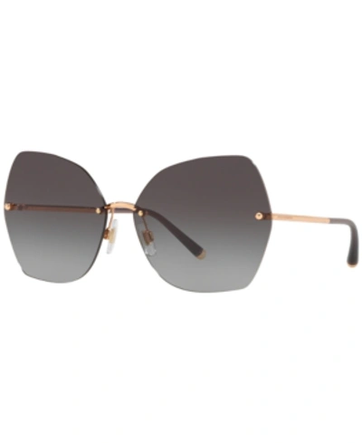 Dolce & Gabbana Rimless Gradient Butterfly Sunglasses In Grey