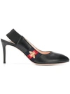 Gucci Leather Webslingbackpumps 75 In Black
