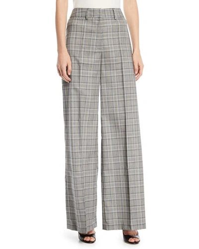 Milly Hayden Italian-stretch Suiting Pants In Check