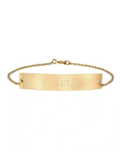 Zoe Lev Jewelry Personalized Nameplate Bracelet In Gold