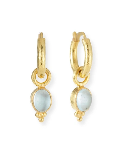 Elizabeth Locke 19k Gold Aquamarine Earring Pendants