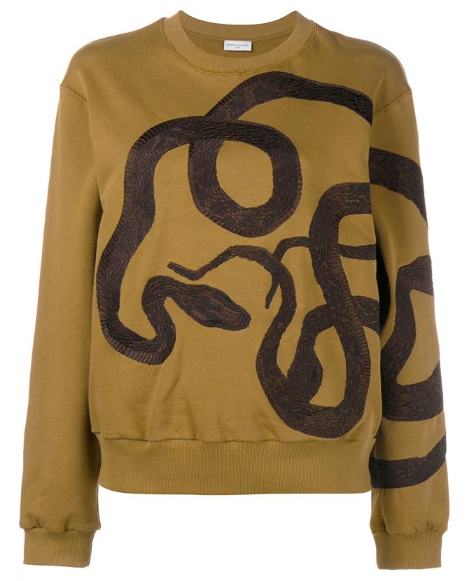 Dries Van Noten Holmer Snake Embroidered Sweater | ModeSens