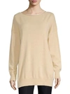 Lafayette 148 Cashmere Relaxed Pullover Sweater In Nude Melange