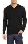 Peter Millar Men's Crown Soft Wool/silk V-neck Sweater In Black