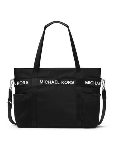 Michael Michael Kors The Michael Large East/west Tote Bag In Black/silver