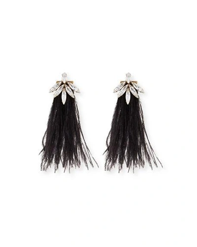 Auden Avery Feather Drop Earrings In Black