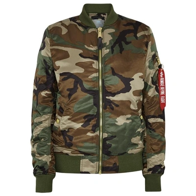 Alpha Industries Ma1-vf Camoflauge-print Bomber Jacket In Green