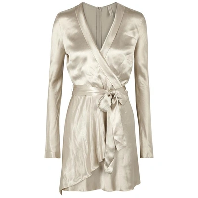 Bec & Bridge Kaia Pearl Satin Mini Dress In Beige