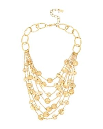 Robert Lee Morris Soho Gold-tone Disc Multi-row Statement Necklace, 16" + 3" Extender