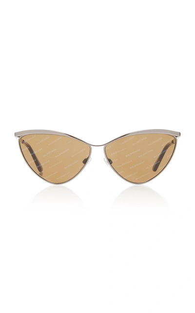 Balenciaga Cat-eye Metal Sunglasses In Brown