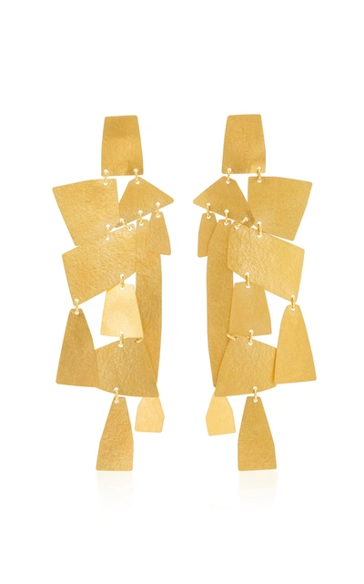 Annie Costello Brown Mika Xl 18k Gold-plated Earrings