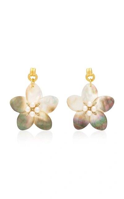 Brinker & Eliza Muse Mother Of Pearl And Crystal Earrings In White