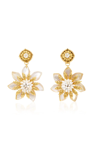 Brinker & Eliza Serenade 24k Gold-plated Mother Of Pearl Earrings In White
