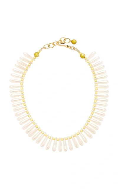 Brinker & Eliza Limoncello Vintage Beaded Necklace In Gold