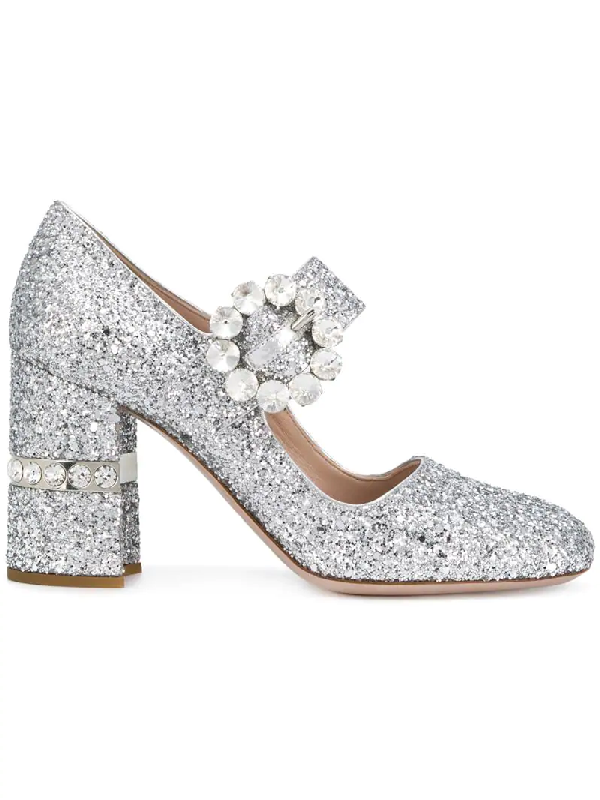 metallic mary jane heels