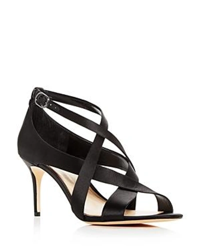 Imagine Vince Camuto Women's Paill Satin Crisscross High Heel Sandals In Black