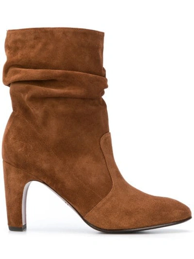 Chie Mihara Women's Jazz Suede Slouch High-heel Boots In Brown