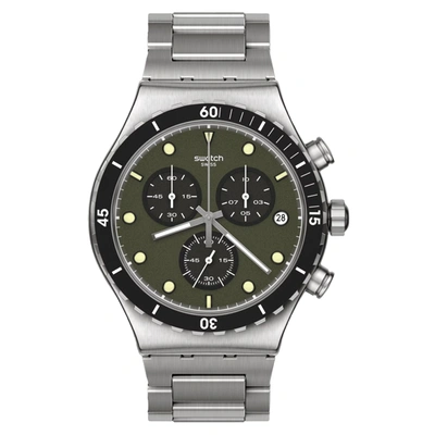 Swatch Men's The June Green Dial Watch In Black