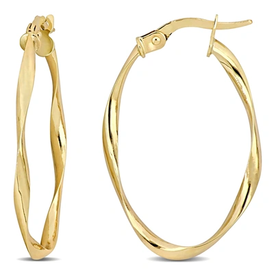 Mimi & Max 19mmtwisted Hoop Earrings In 10k Yellow Gold